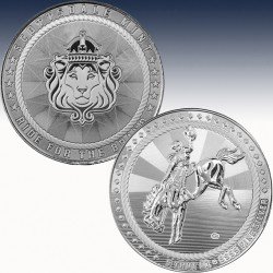 1 x 5 oz Silver Round "Cowboy - with...