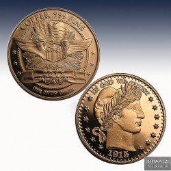 1 x 1 oz Copper Round "Barber - Half...