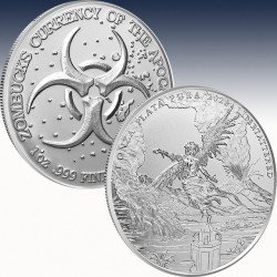 1 x 1 Oz Silver Round "Zombucks World...