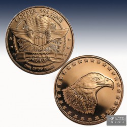 1 x 1 oz Copper Round "Eagle Head" -BU-