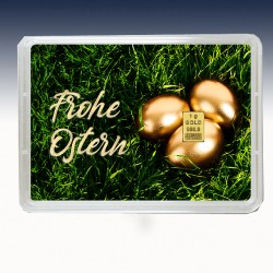 1 x 1 Gramm Geschenkgoldbarren "Frohe...
