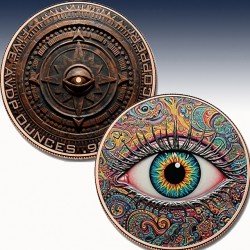 1 x 5 Oz Copper Round USA "Eye of the...