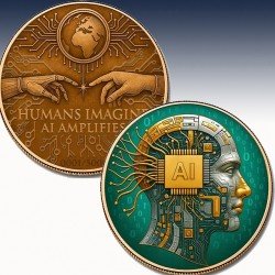 1 x 5 Oz Copper Round USA "Amplified...