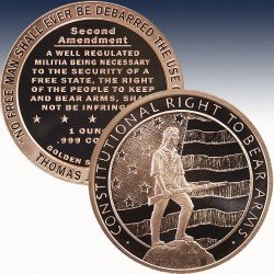 1 x 1 oz Copper Round Golden State...