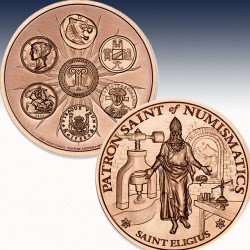 1 x 1 oz Copper Round Intaglio Mint...
