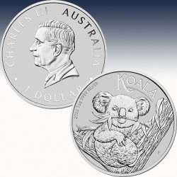 1 x 1 Oz Silbermünze 1$ Australien...