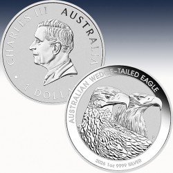 1 x 1 Oz Silbermünze 1$ Australien...