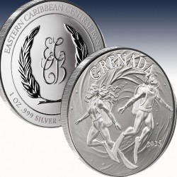 1 x 1 oz Silbermünze 2$ Grenada...