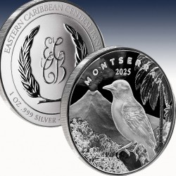 1 x 1 oz Silbermünze 2$ Montserrat...