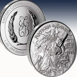 1 x 1 oz Silbermünze 2$ Antigua &...