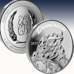 1 x 1 oz Silbermünze 2$ Dominica...