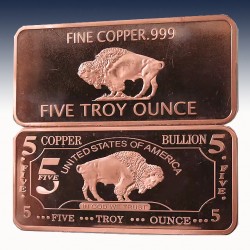 1 x 5 Oz Copper Bar CMC Mint "...