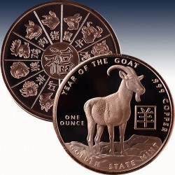 1 x 5 Oz Copper Round Golden State...