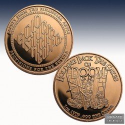 1 x 1oz Copper Round "Gates of Doom"...
