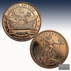 1 x 1 oz Copper Round Golden State...