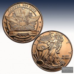 1 x 1 oz Copper Round Golden State...