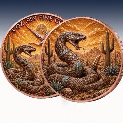 1 x 5 Oz Copper Round Private Mint...