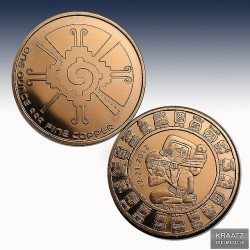 1 x 1 oz Copper Round "Mayan...