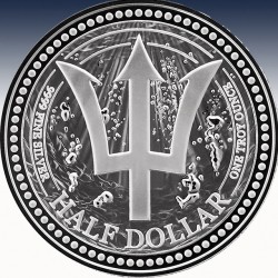 1 x 1 oz Silbermünze 1$ Barbados...