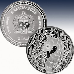 1 x Silbermünze 2$ Tala Samoa...