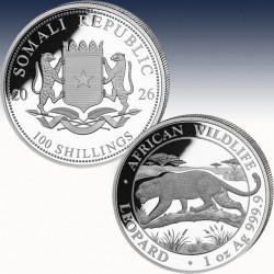 1 x 1 oz Silbermünzen 100 Sh Somalia...