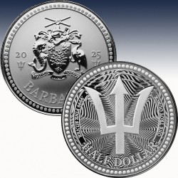 1 x 1 oz Silbermünze 1$ Barbados...