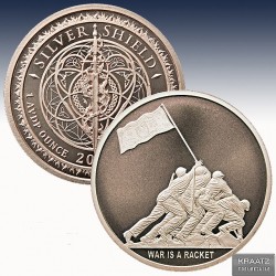 1 x 1 oz Copper Round Silver Shield...