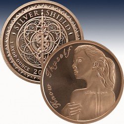1 x 1 oz Copper Round Silver Shield...