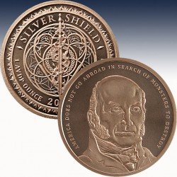 1 x 1 oz Copper Round Silver Shield...