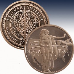 1 x 1 oz Copper Round Silver Shield...