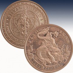 1 x 1 oz Copper Round Silver Shield...