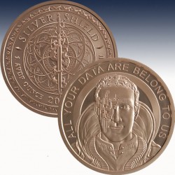 1 x 1 oz Copper Round Silver Shield...