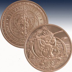 1 x 1 oz Copper Round Silver Shield...