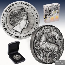 1 x 2 oz Silber 2$ Tuvalu "Unicorn...